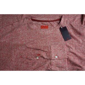 Isaia Napoli Red mi latte el corazon 100% Linen Long Sleeve Sz 2XL BRAND NEW